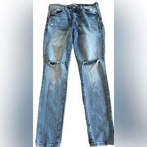 PACSUN Men’s Stacked Skinny Light Wash Distressed Denim Jeans Size 29x30